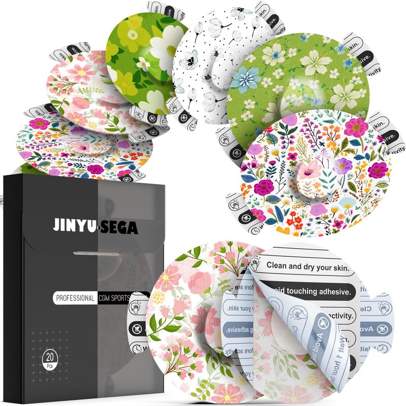 Jinyusega Adhesive Patches for Dexcom G720pcs Dexcom G7 Over Patches Waterproof with EasyPeel Tab PreCut BackingCGM Sensor Tape for 1014 Days FreshFlow